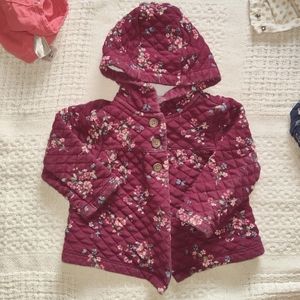 Carter's Size 18 Month Maroon Floral Hooded Jacket